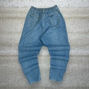 Vintage 90s OshKosh Jeans 28x28 Relaxed Tapered Fit Light Wash Made in USA Denim